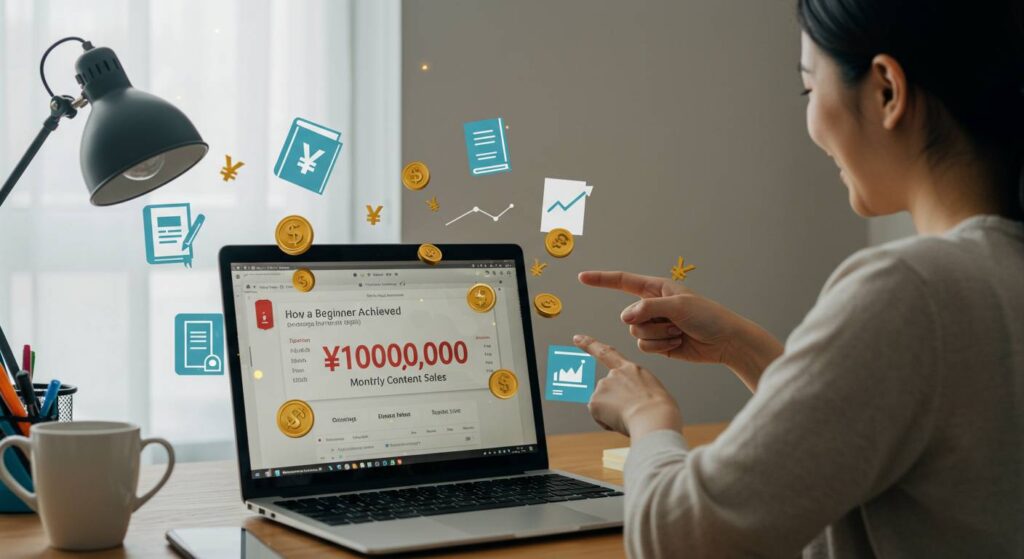 コンテンツ販売で初心者が月収10万円を達成した方法