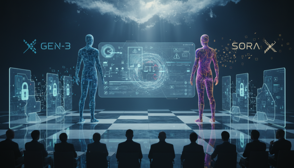 生成AI動画の法人向けコンプライアンス対策：Gen-3とSoraの商用利用リスク徹底比較