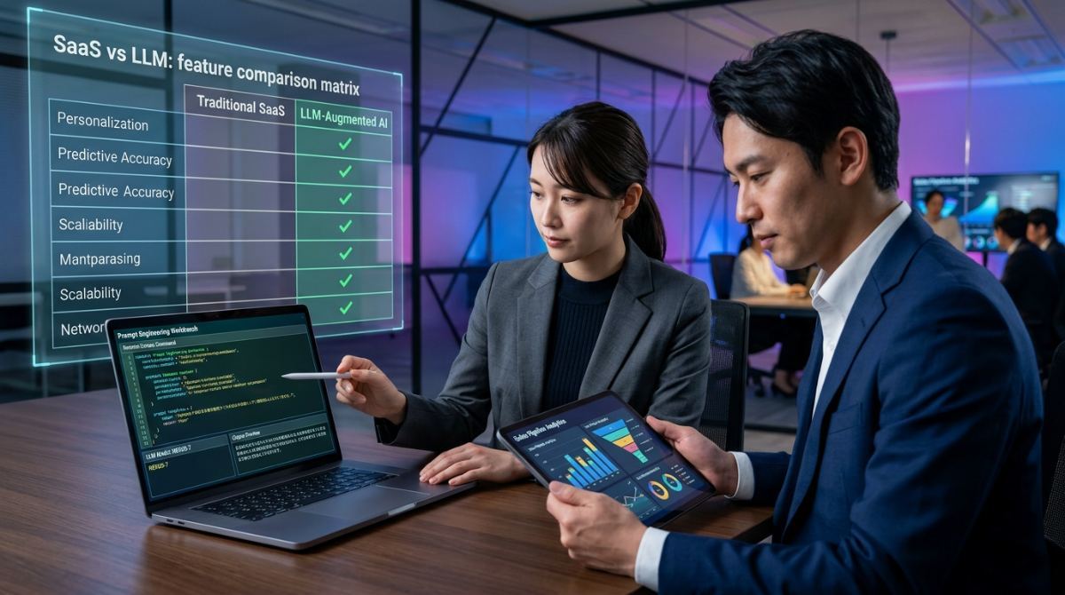【2026年検証データ】専用SaaS vs 汎用LLM＋自社プロンプトの徹底比較｜深層心理応用 AI営業スクリプト 月額課金 無駄と感じた時の見直し方の図解・解説画像