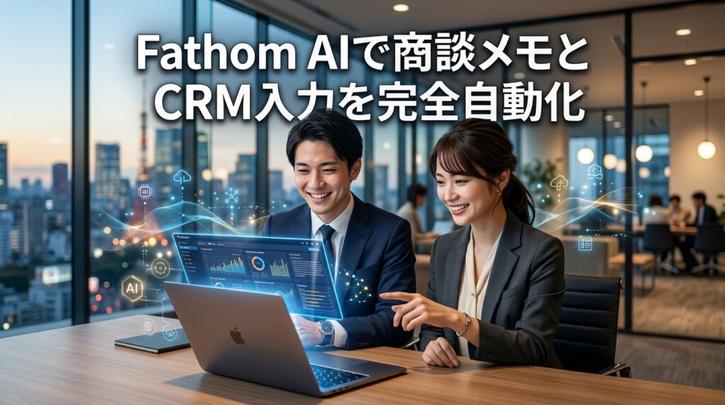 Fathom AIで商談メモとCRM入力を完全自動化！議事録作成時間をゼロにして成約率を高める営業活用術
