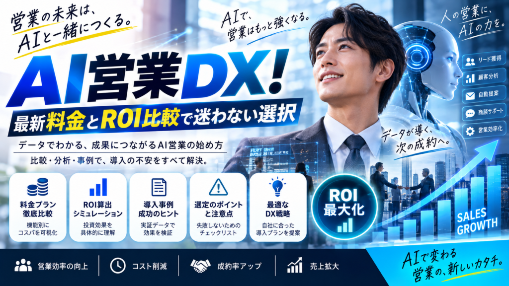 AI営業DX！最新料金とROI比較で迷わない選択