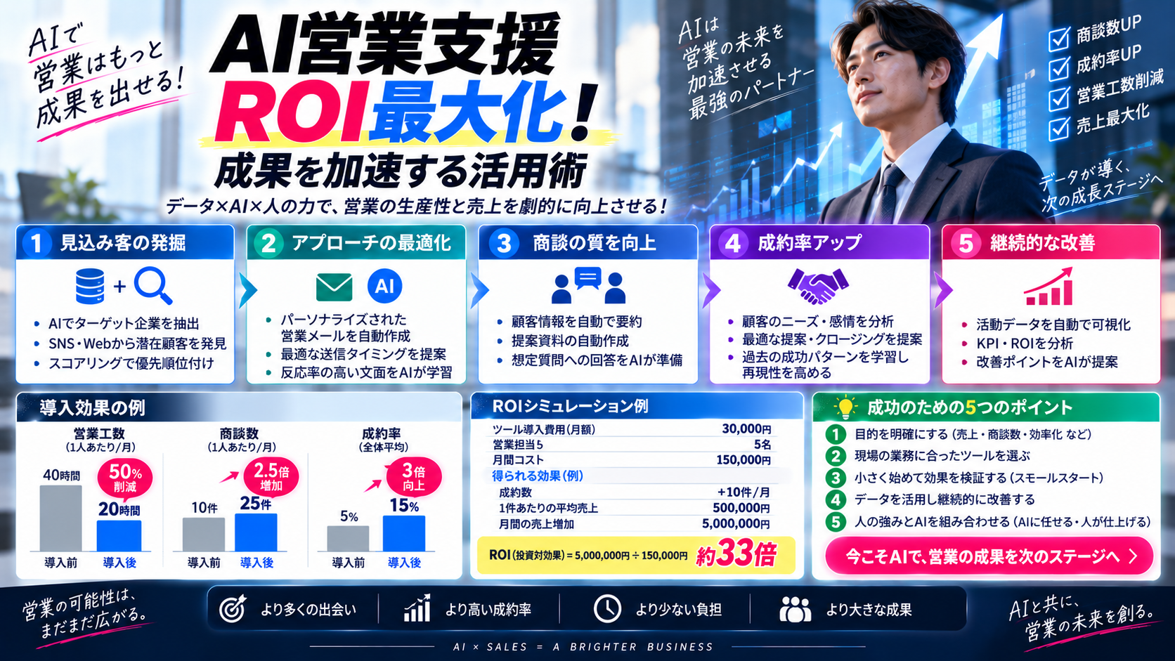 AI営業支援ROI最大化！成果を加速する活用術